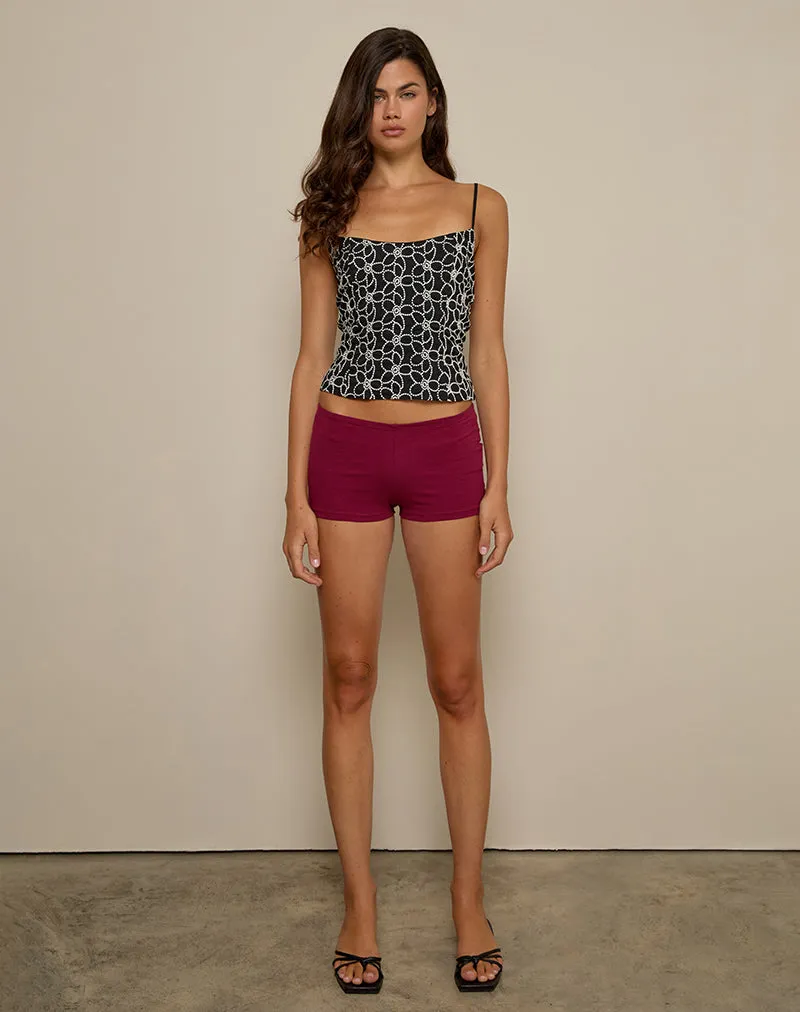 Florina Cami Top in Embroidery Flower Black sold by Motel Rocks product image thumbnail 3