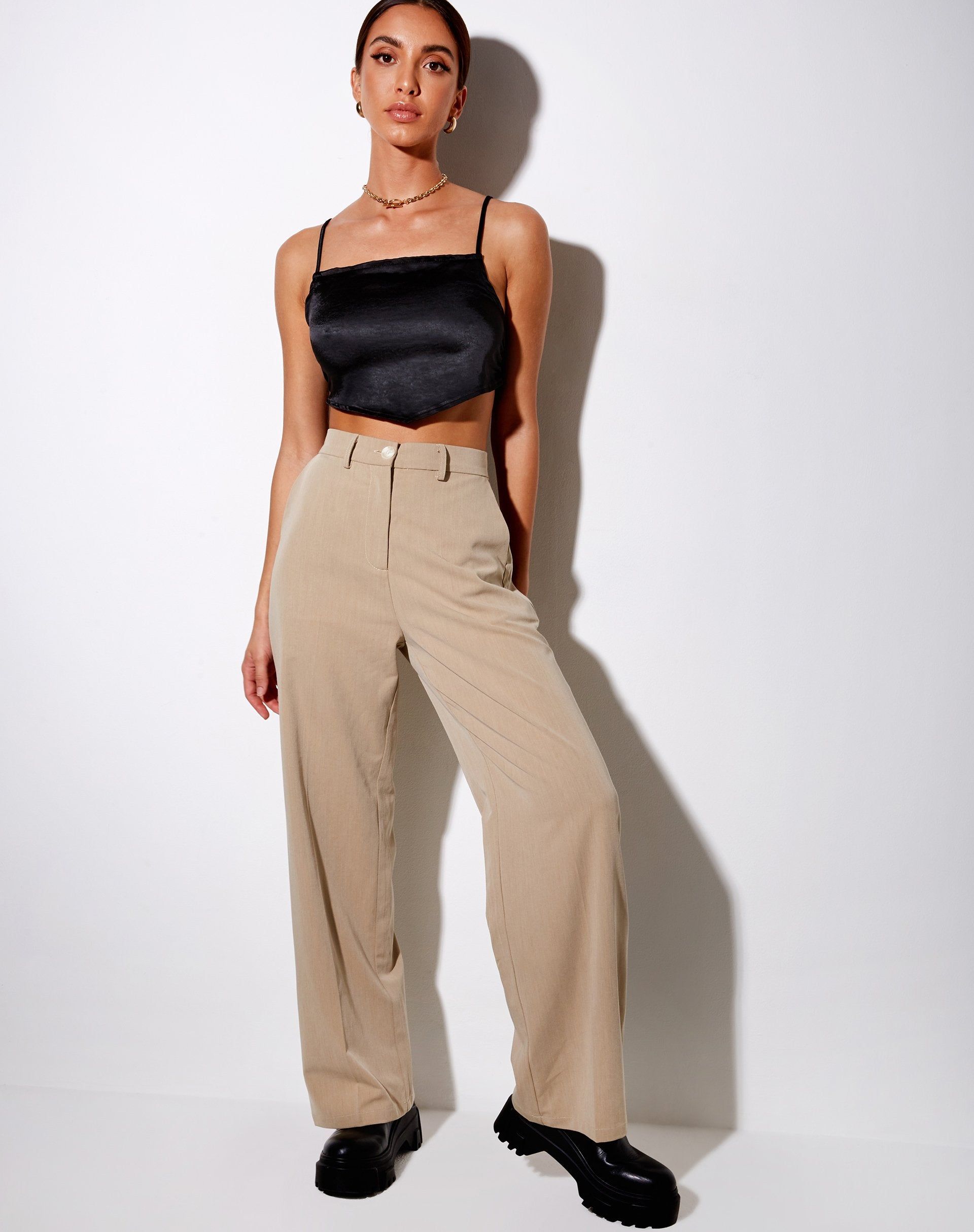 Zashe Cami Top in Satin Black sold by Motel Rocks product image thumbnail 5