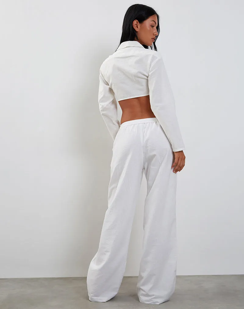 Elyse Cropped Shirt in Off White sold by Motel Rocks product image thumbnail 5
