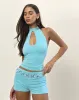 Nalu Short in Cupro Aqua sold by Motel Rocks