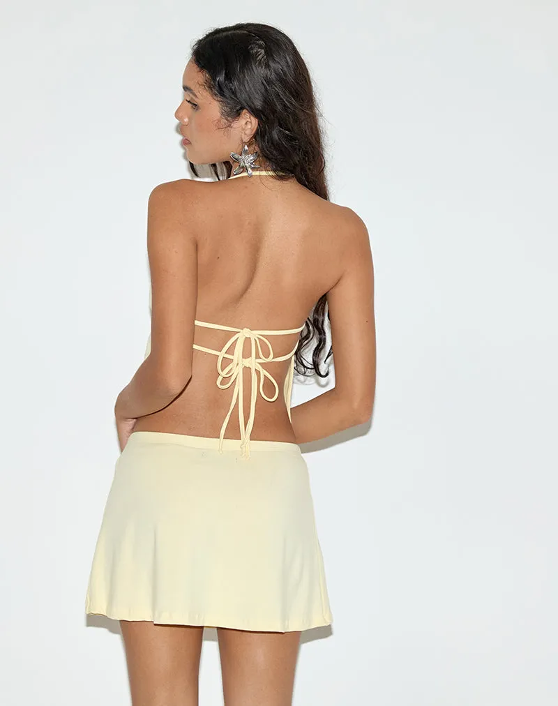 Nidya A-Line Mini Skirt in Rayon Lemon sold by Motel Rocks product image thumbnail 4