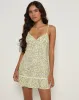 Tatavi Mini Dress in Blooming Lily Green sold by Motel Rocks