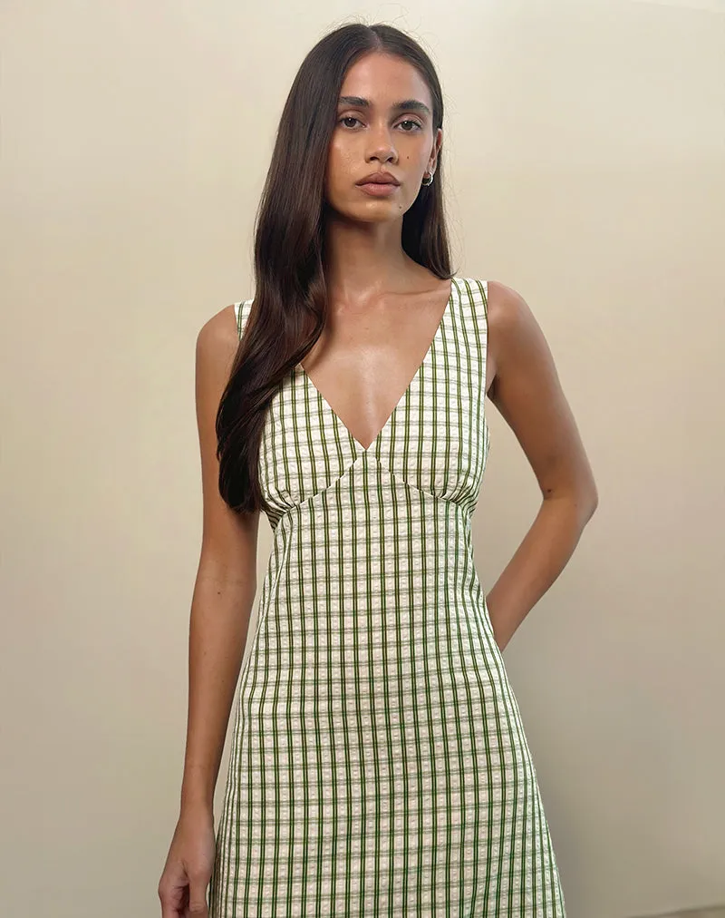 Lavisha Midi Dress in Green Check sold by Motel Rocks product image thumbnail 4
