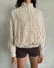 Kalle Shell Jacket in Brown Check sold by Motel Rocks