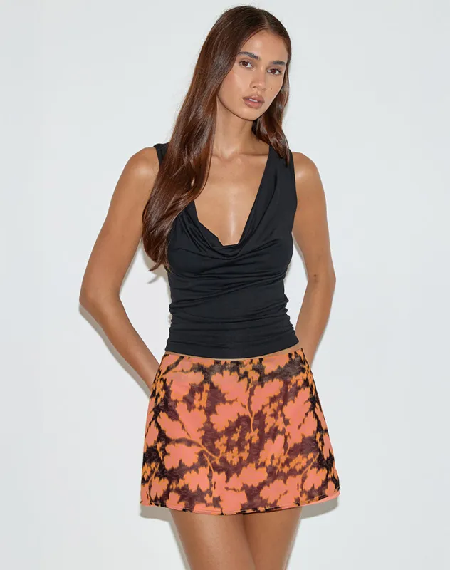 Vira Mini Skirt in Furnishing Floral sold by Motel Rocks