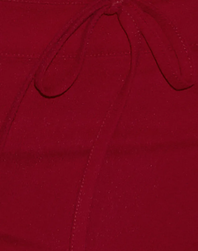 Lija Tie Belt Shorts in Tailoring Red sold by Motel Rocks product image thumbnail 5