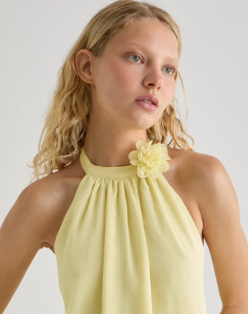 Margaux Mini Dress in Chiffon Lemon sold by Motel Rocks product image thumbnail 2