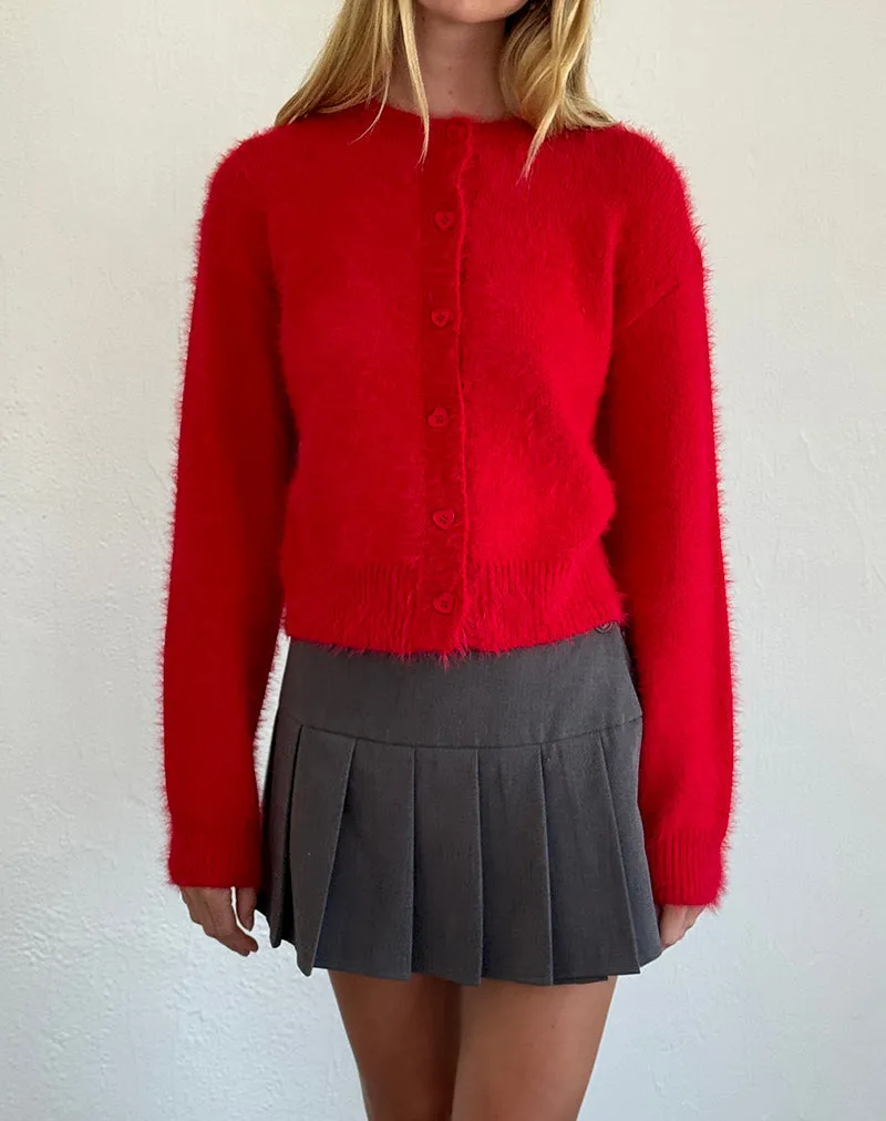 Audrina Cardigan in Fluffy Red sold by Motel Rocks product image thumbnail 2