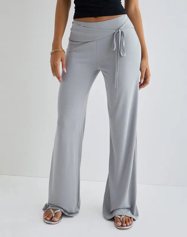 Donata Trouser in Grey with Belt sold by Motel Rocks