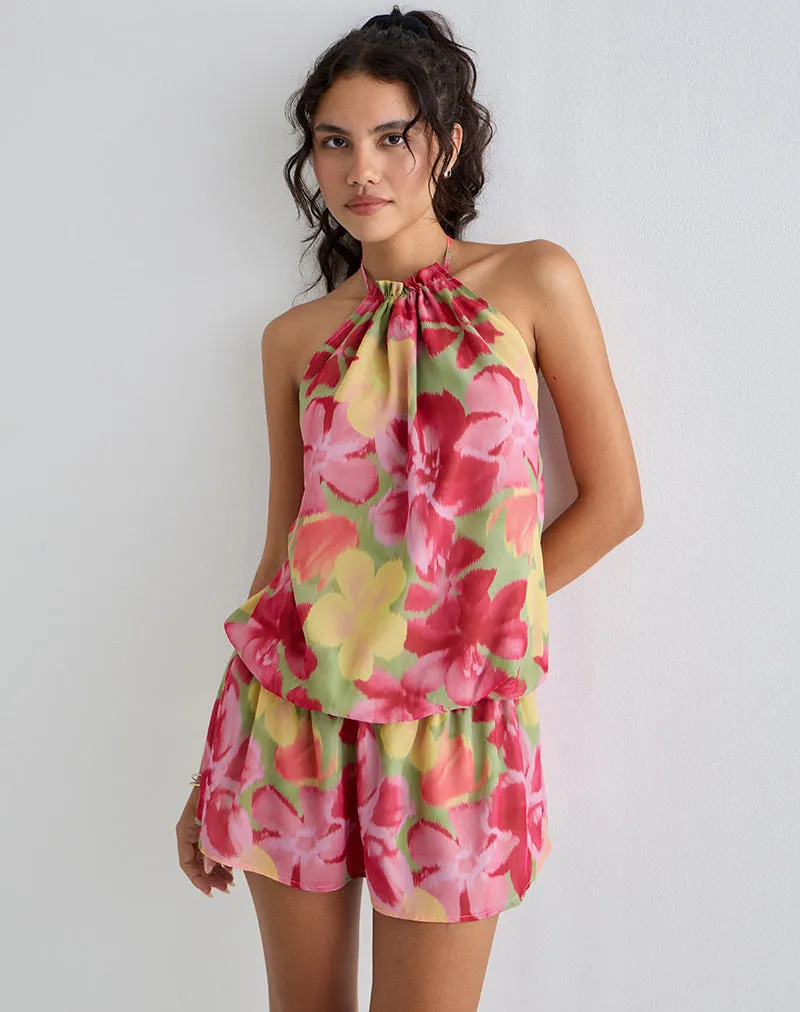 Veloria Mini Dress in Bold Multi Colour Floral sold by Motel Rocks product image thumbnail 2