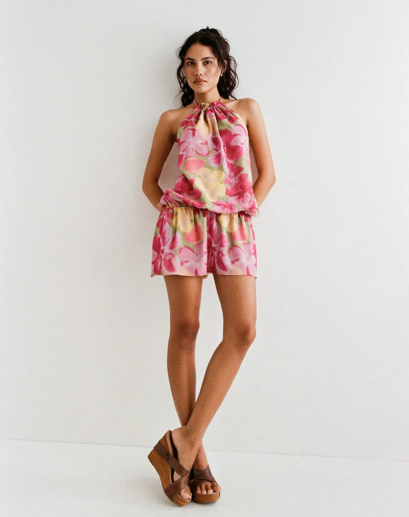 Veloria Mini Dress in Bold Multi Colour Floral sold by Motel Rocks product image thumbnail 3