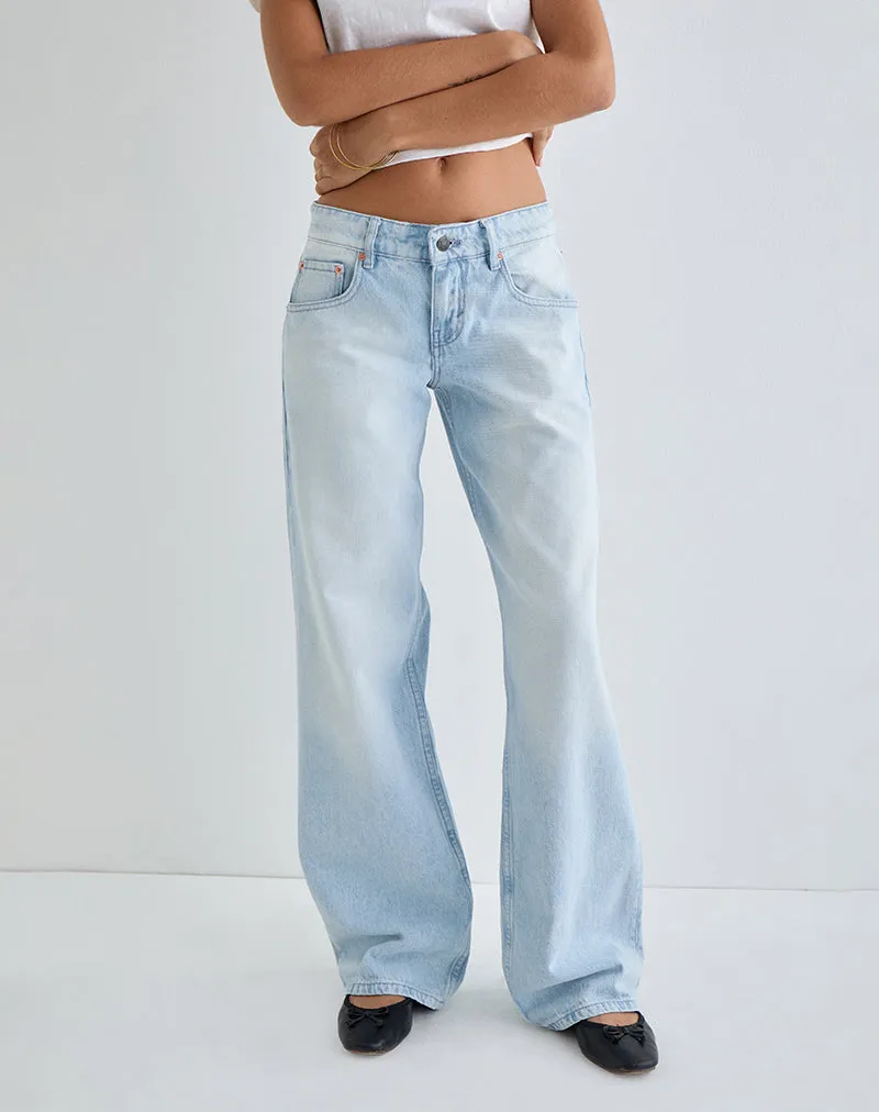 Low Rise Parallel Jeans in Icy Blue sold by Motel Rocks