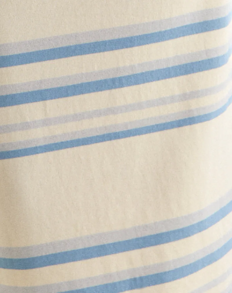 Amalia Midi Skirt in Cream with Blue and Grey Stripes sold by Motel Rocks product image thumbnail 5