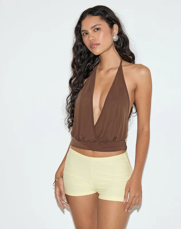 Eunia Shorts in Lemon sold by Motel Rocks