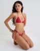 Pami Bikini Top in Red with Studs sold by Motel Rocks