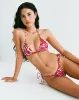 Lentra Bikini Bottom in Zebra Red with Beads sold by Motel Rocks