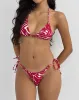 Lentra Bikini Bottom in Zebra Red with Beads sold by Motel Rocks