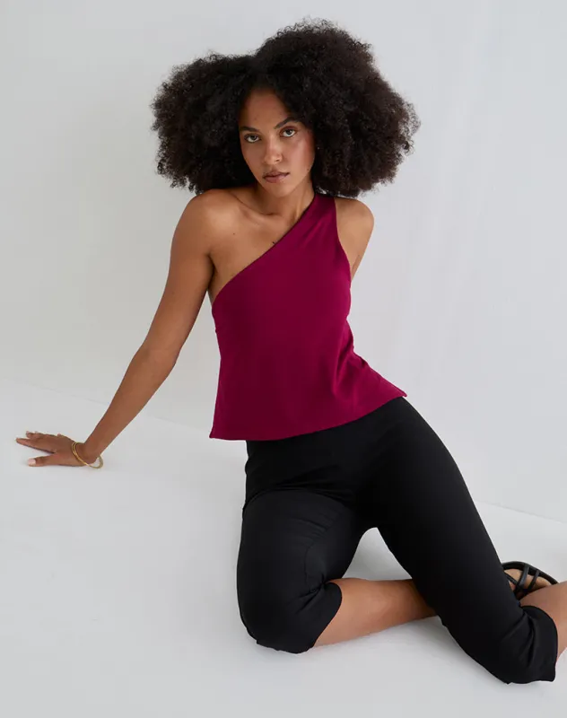 Klazari Top in Rayon Jersey Burgundy made by Motel Rocks