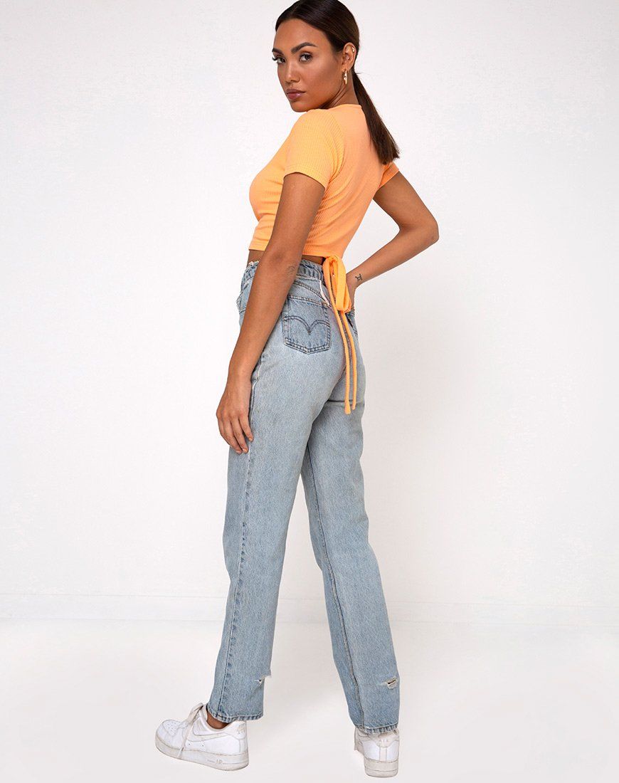 Bria Top in Rib Cantaloupe sold by Motel Rocks product image thumbnail 4