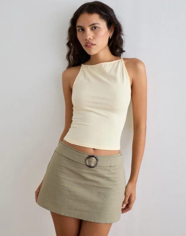 Dudley Vest Top in Buttermilk sold by Motel Rocks