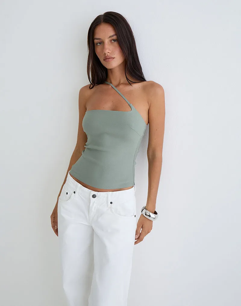 Kacya Asymmetric Top in Grey sold by Motel Rocks product image thumbnail 2
