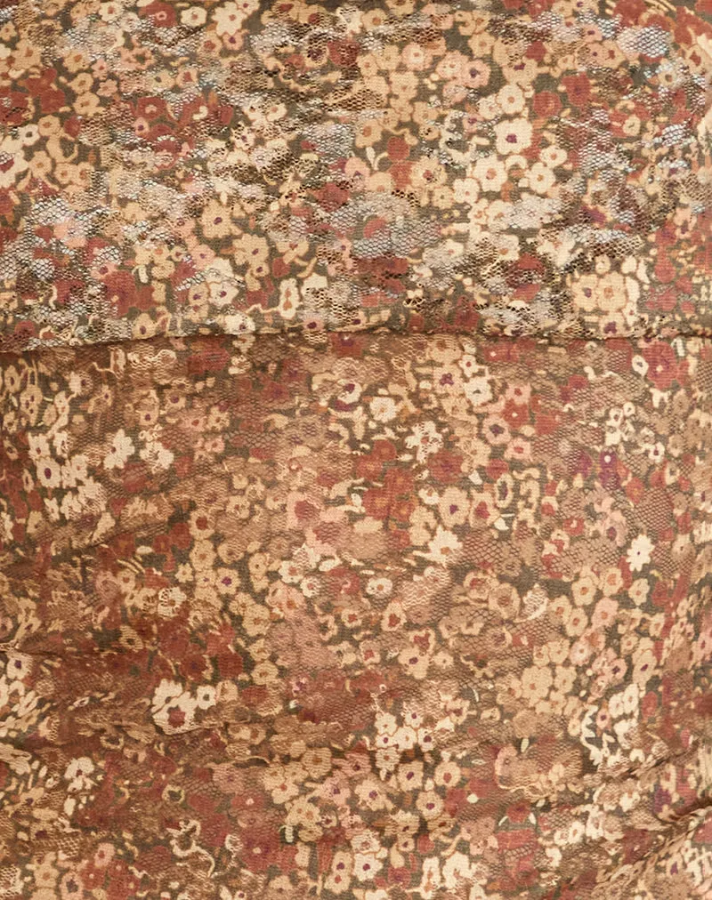 Nanila Top in Cluster Floral Brown sold by Motel Rocks product image thumbnail 5