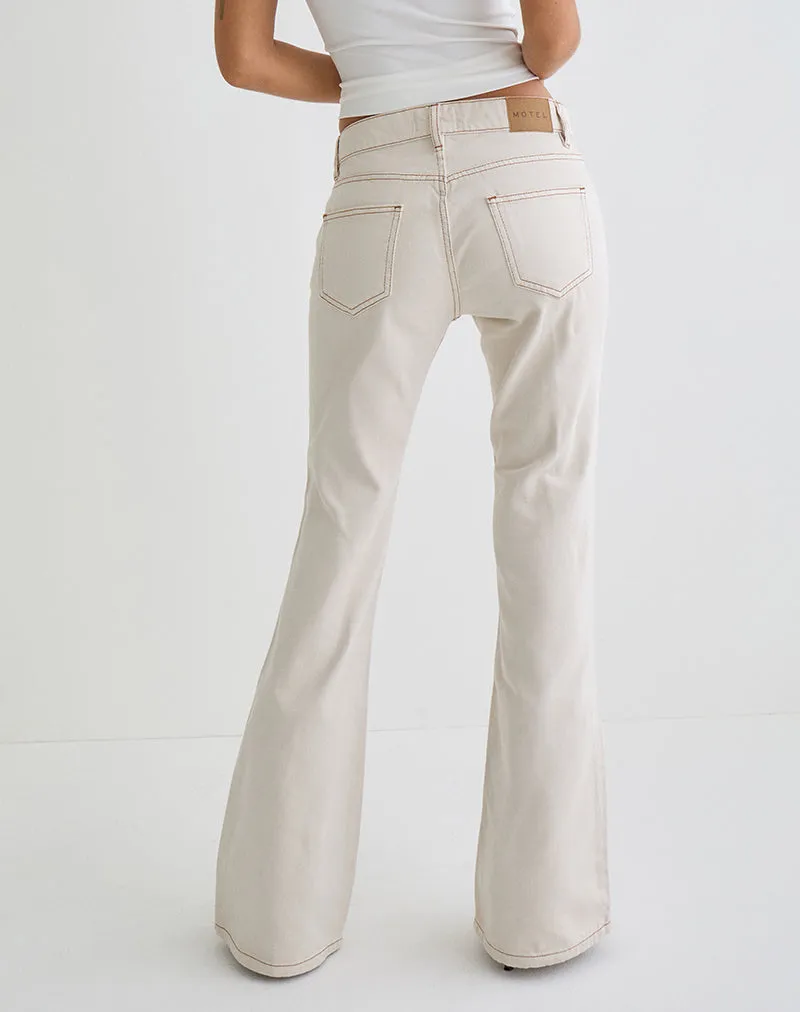 Rigid Low Rise Flare Jeans in Off White sold by Motel Rocks product image thumbnail 5