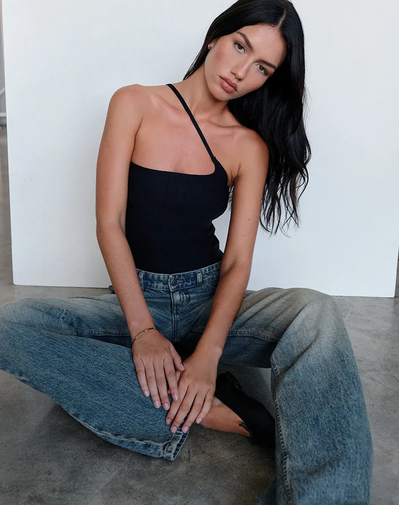 Kacya Asymmetric Top in Black sold by Motel Rocks product image thumbnail 3