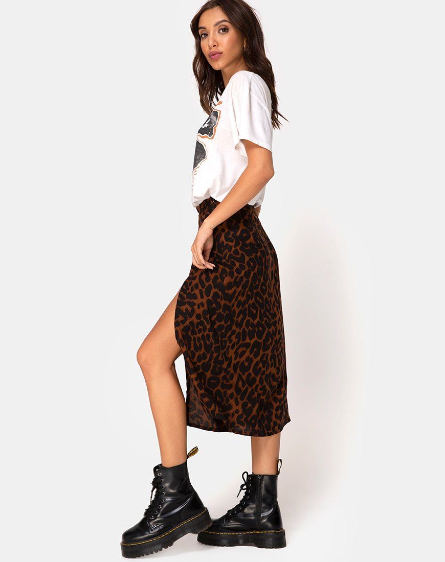 Saika Skirt in Oversize Jaguar Brown sold by Motel Rocks product image thumbnail 2