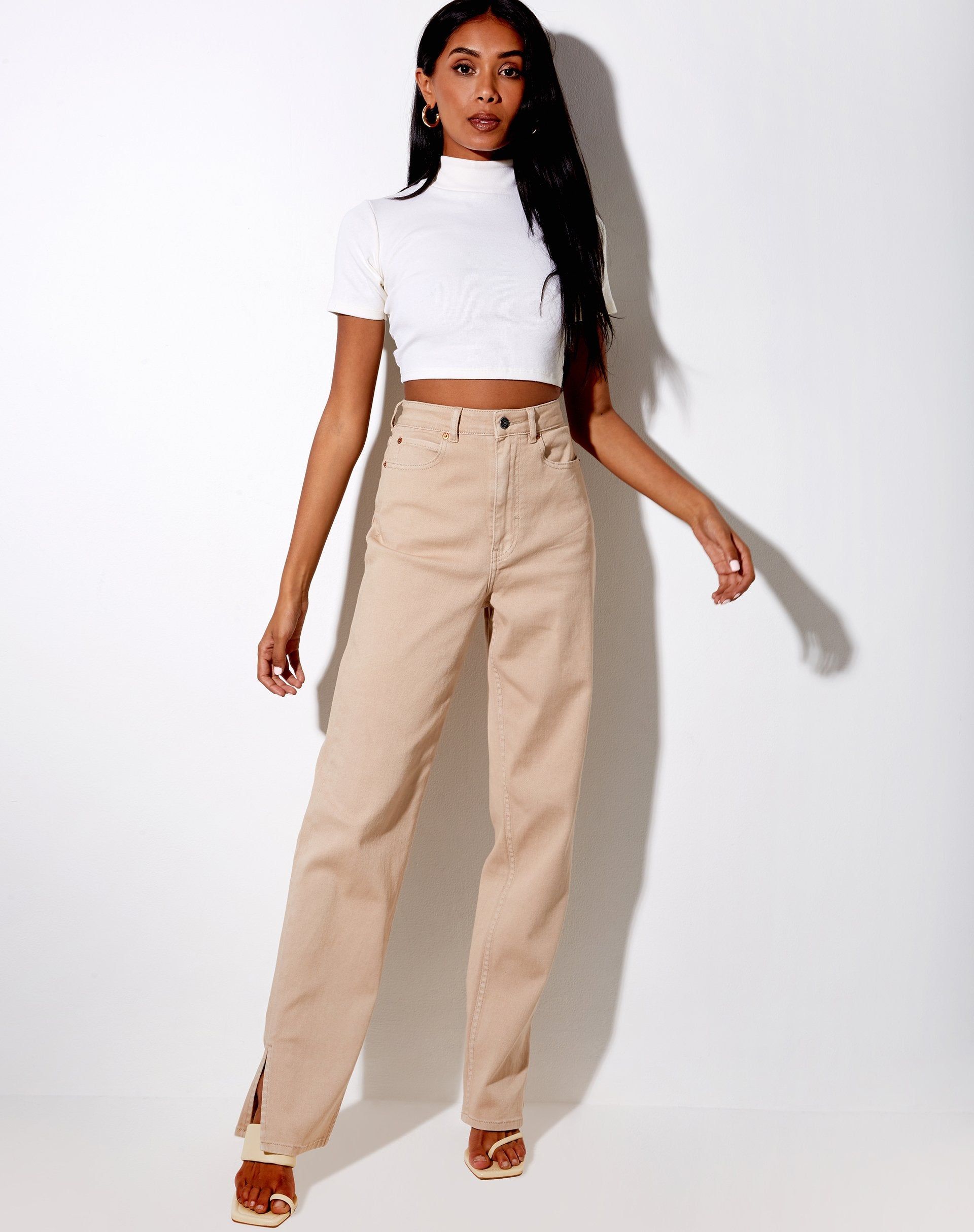 Que Crop Top in Rib Ivory sold by Motel Rocks product image thumbnail 3