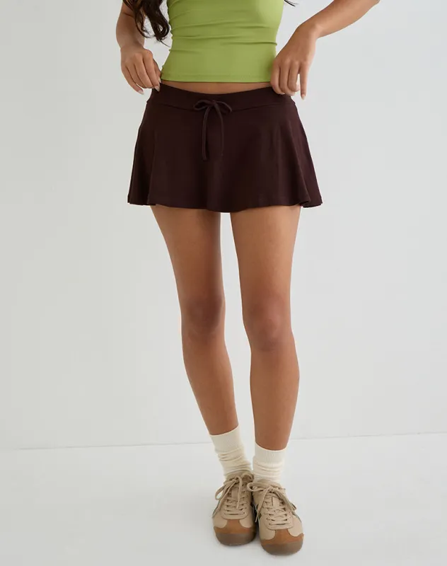 Saeko Micro Skort in Bitter Chocolate made by Motel Rocks