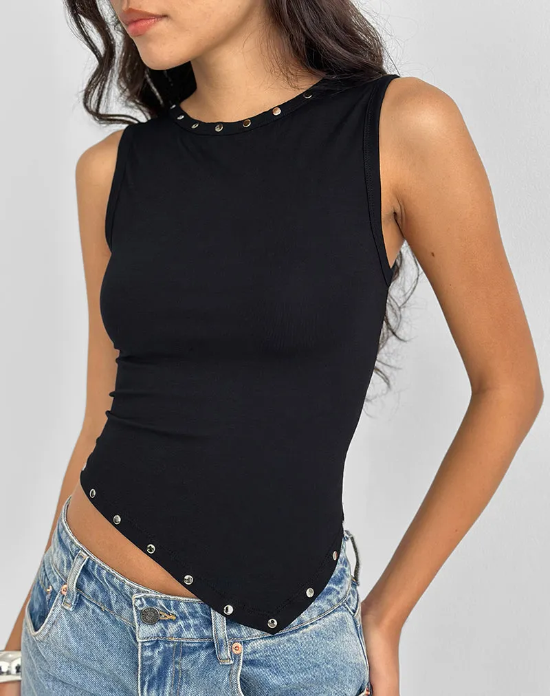 Yetta Double Studded Vest Top in Black sold by Motel Rocks product image thumbnail 4