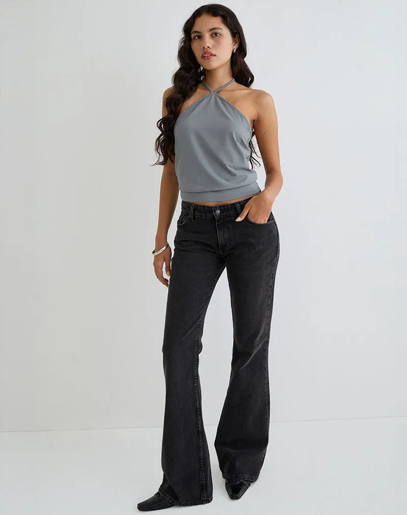 Dyilla Arrow Neck Top in Grey sold by Motel Rocks product image thumbnail 3