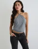 Dyilla Arrow Neck Top in Grey sold by Motel Rocks