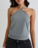 Dyilla Arrow Neck Top in Grey sold by Motel Rocks