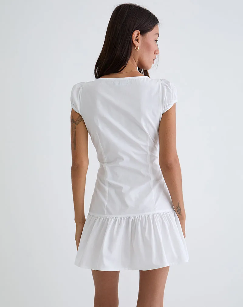 Silesa Ruched Mini Dress in White sold by Motel Rocks product image thumbnail 5