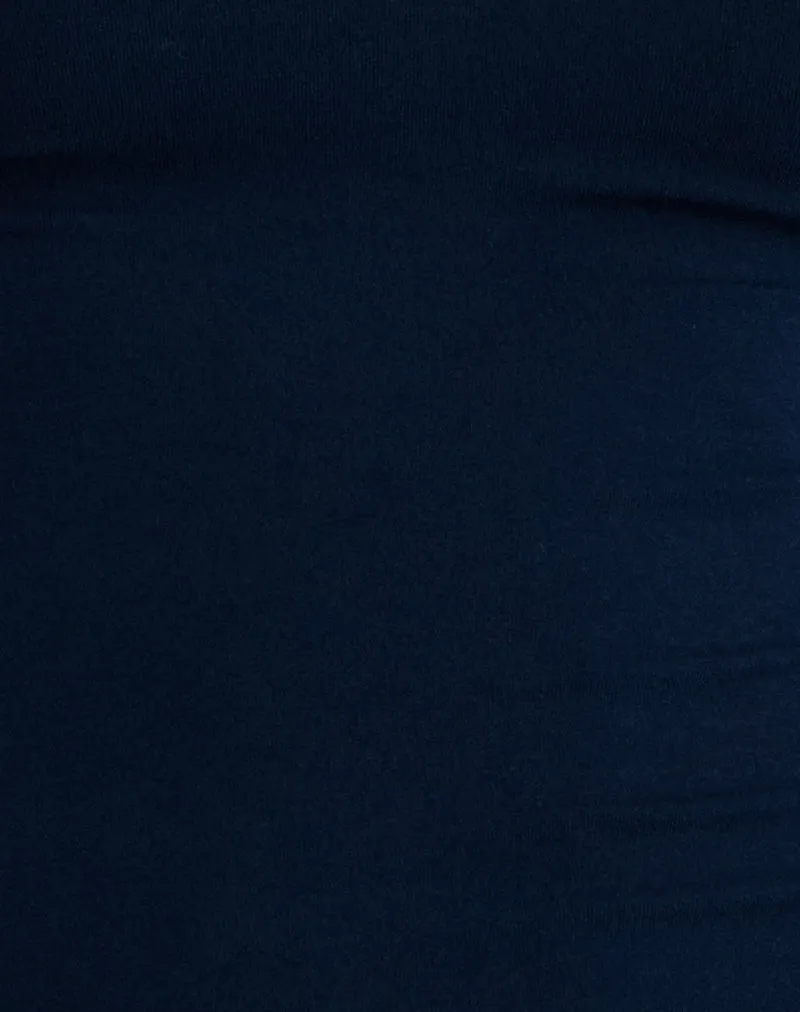 Mayomi Off the Shoulder Top in Navy with Pink Binding sold by Motel Rocks product image thumbnail 5