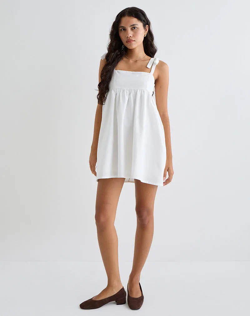 Kayla Square Neck Mini Dress in Linen Ivory sold by Motel Rocks product image thumbnail 3