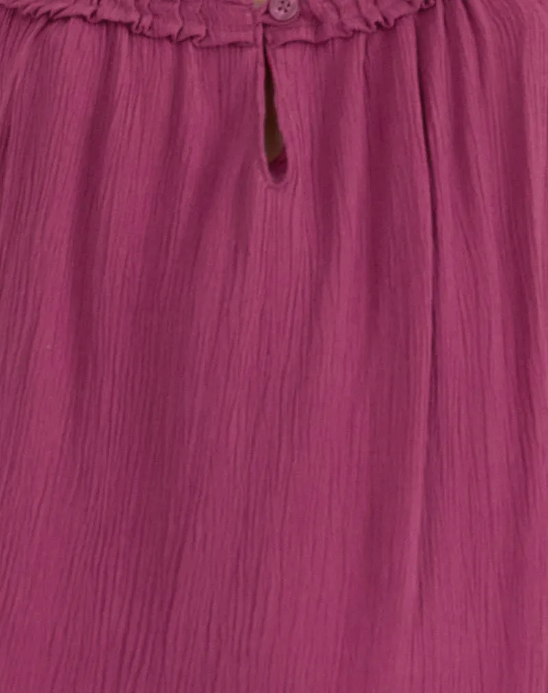 Merisso Scoop Neck Keyhole Top Daco in Rose Burgundy sold by Motel Rocks product image thumbnail 5