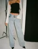 Low Rise Parallel Jeans in 80s Light Blue Wash sold by Motel Rocks