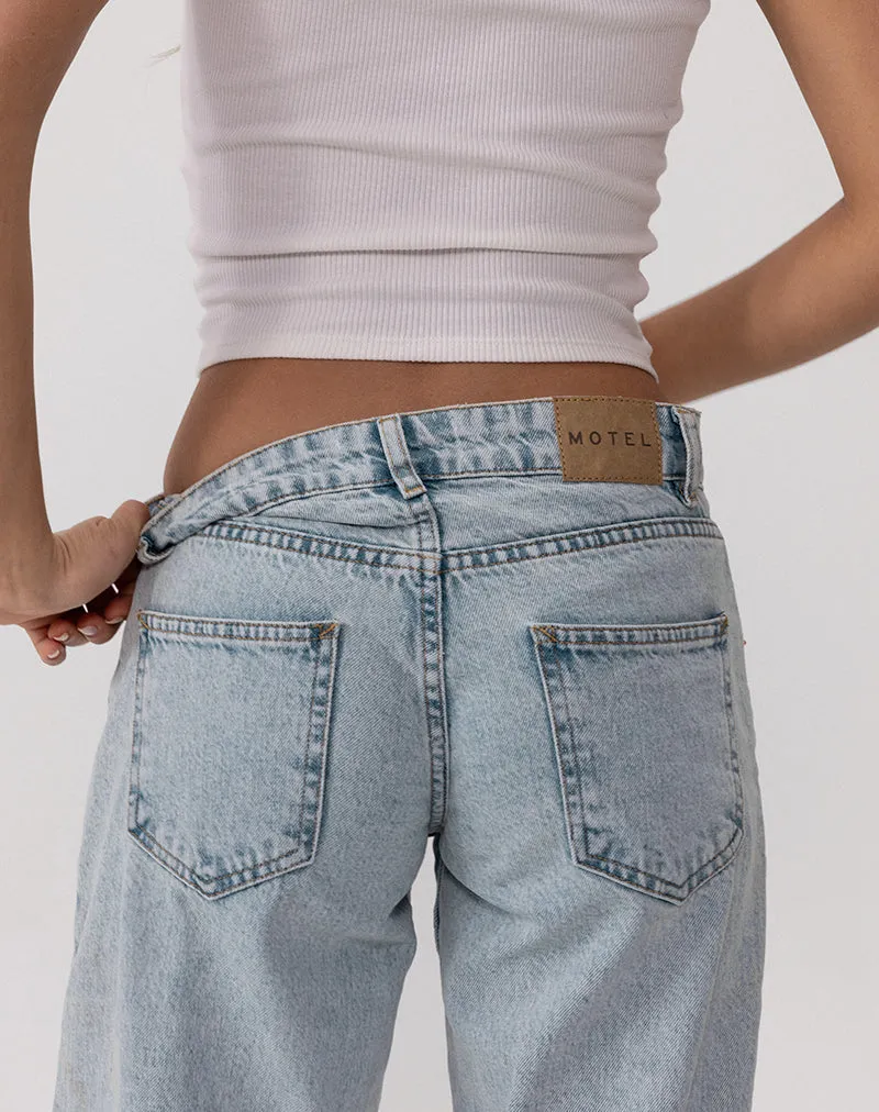 Low Rise Parallel Jeans in 80s Light Blue Wash sold by Motel Rocks product image thumbnail 3