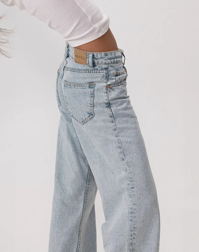 Low Rise Parallel Jeans in 80s Light Blue Wash sold by Motel Rocks product image thumbnail 2