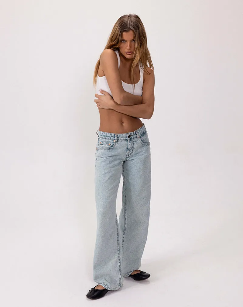 Low Rise Parallel Jeans in 80s Light Blue Wash sold by Motel Rocks