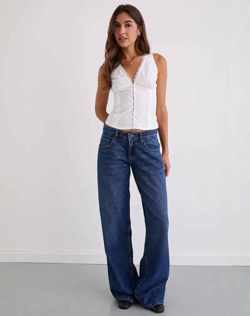 Lasily V Neck Corset Top in White sold by Motel Rocks product image thumbnail 3