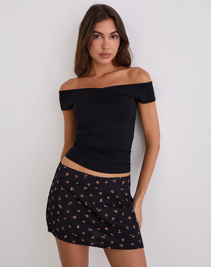 Mayomi Off Shoulder Ruched Top in Black sold by Motel Rocks product image thumbnail 4