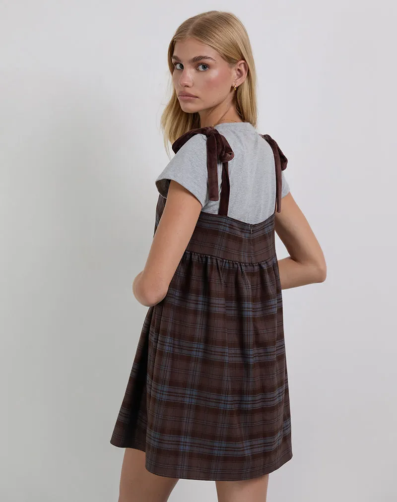 Mikayla Mini Dress in Burgundy and Blue Check sold by Motel Rocks product image thumbnail 5