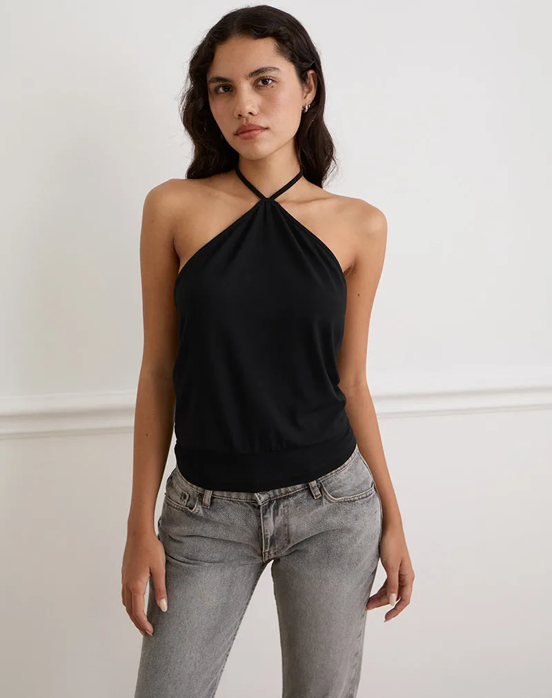 Dyilla Arrow Neck Top in Black sold by Motel Rocks product image thumbnail 3