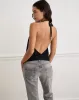 Dyilla Arrow Neck Top in Black sold by Motel Rocks