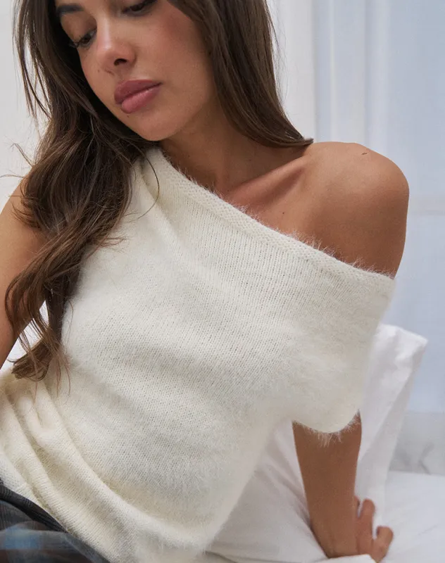 Calyce Top in Fluffy Knit Cream made by Motel Rocks