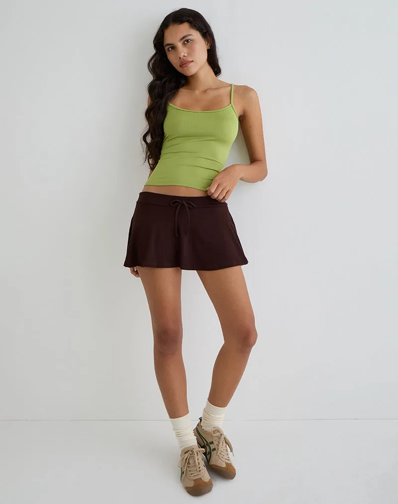 Saeko Micro Skort in Bitter Chocolate sold by Motel Rocks product image thumbnail 2